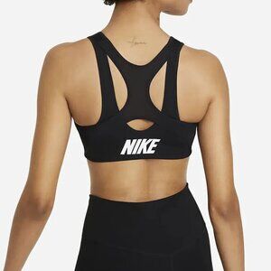 Nike Women's Black Dri-FIT Zip-Front Padded High-Support Sports Bra Size S